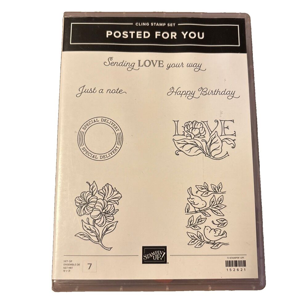 Stampin’ Up! POSTED FOR YOU Cling Stamp Set of 7 #152621